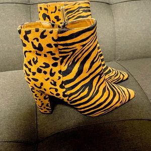 Cheetah/Zebra pattern block booties